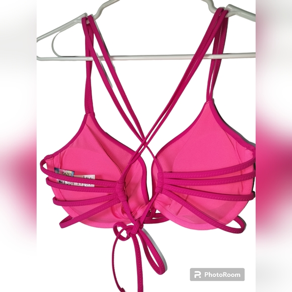 Sundazed hot pink bikini top strappy push up double padded protection size 36B/C - Picture 6 of 10